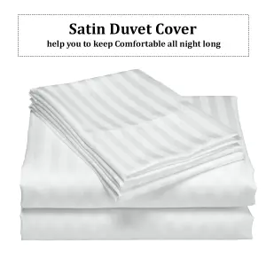 Neel Blue Super King Size Printed Duvet Cover & 2 Matching Pillow Cases - White