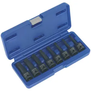 8 Piece TRX-Star Impact Socket Bit Set - Durable Chromoly Steel with 1/2" Drive