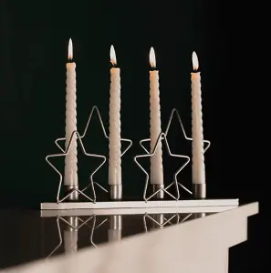 Silver Star Dinner Candle Holder