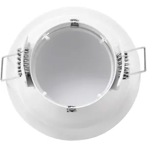 Anti-Glare Recessed Bathroom Downlight IP65 - 50W GU10 Reflector - Matt White