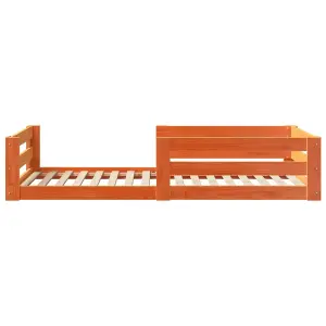 Berkfield Bed Frame without Mattress Wax Brown 100x200 cm Solid Wood Pine