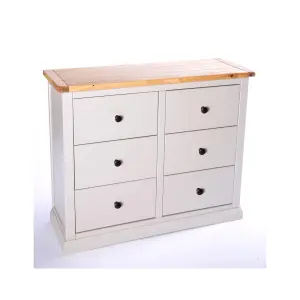 Loreo 6 Drawer Chest of Drawers Brass Knob