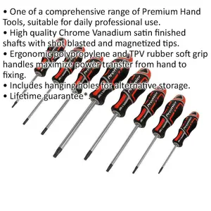 8 PACK Premium Soft Grip Screwdriver Set - TRX Star Security Various Sizes RED