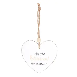 Something Different Enjoy Your Retirement Heart Hanging Sentiment Sign White (One Size)