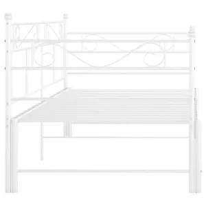 Berkfield Pull-out Sofa Bed Frame White Metal 90x200 cm