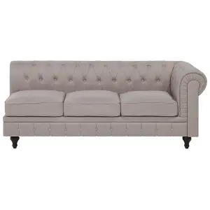 Right-Hand Corner Sofa CHESTERFIELD Beige Fabric Right Hand