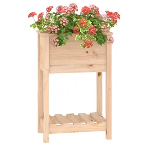 Berkfield Planter with Shelf 54x34.5x81 cm Solid Wood Pine