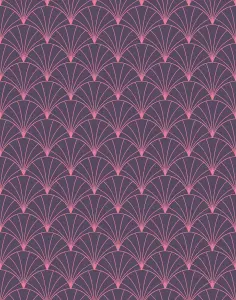 Bobbi Beck eco-friendly Purple art deco arch wallpaper