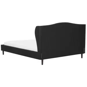 Fabric EU Super King Size Bed Black COLMAR