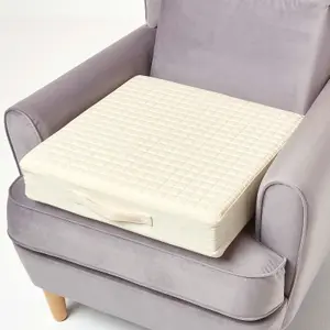 Homescapes Cream Cotton Orthopaedic Foam Armchair Booster Cushion