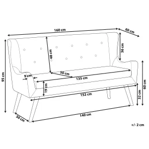 2 Seater Fabric Kitchen Sofa Black SKIBBY