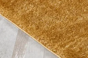 Smart Living Shaggy Soft Area Rug, Fluffy Living Room Carpet, Kitchen Floor, Bedroom Ultra Soft Rugs 60cm x 110cm - Gold