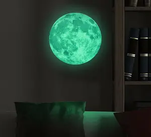 Walplus Wall Sticker Art Glow In Dark Moon 30cm Diameter DIY Nursery Room KIDS Glow in Dark Stickers Stock Clearance