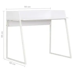 Berkfield Desk White 90x60x88 cm