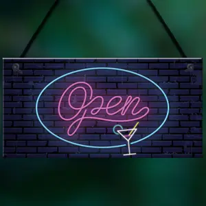 NEON EFFECT Open Sign For Bar Man Cave Pub Club Home Decor Sign Gift