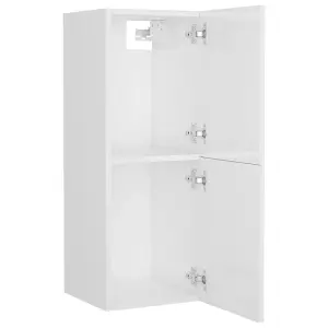 Berkfield Bathroom Furniture Set High Gloss White Engineered Wood