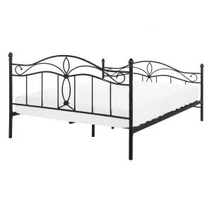 Metal EU Double Size Bed Black ANTLIA