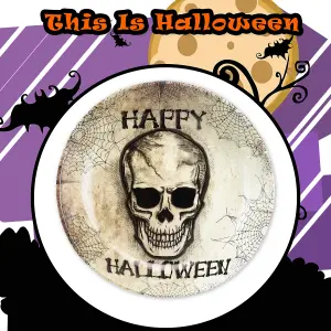 Halloween Skull Bowl Round Dish Halloween Party, Trick or Treat 6cm White