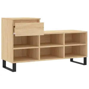 Berkfield Shoe Cabinet Sonoma Oak 102x36x60 cm Engineered Wood