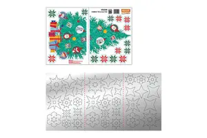 Christmas Tree and Silver Snowflakes Window Stickers Wall Art Home Decorations