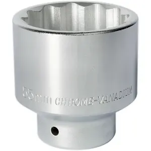 High-Quality 55mm Forged Steel Drive Socket - 3/4 Inch Chrome Vanadium Tool