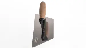 Toolty Trapezoidal Trowel with Cork Handle on Polyamide Foot 240mm Stainless Steel for Finishing Plastering Smoothing DIY