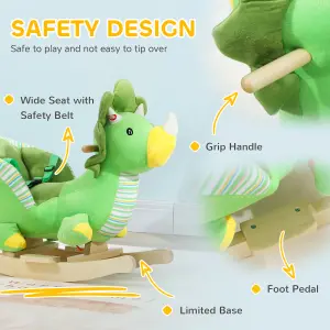 AIYAPLAY Rocking Dinosaur, with Animal Sounds, Green