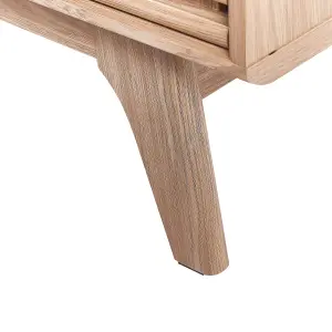 Beliani Rustic TV Stand Light Wood CLEVELAND