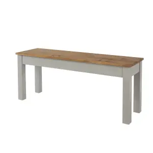 Core Products Corona Grey 120cm long Dining Table with 2 Grey Pine Double Benches