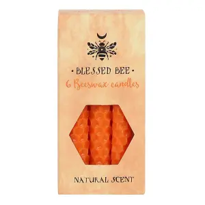 Set of 6 Orange Beeswax Spell Candles