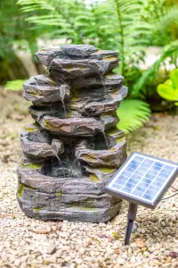 Easy Fountain  Rock Falls Solar Powered Garden Feature - L 23 cm x W 31 cm x H 45 cm