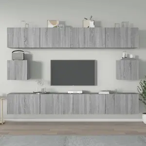 Berkfield 6 Piece TV Cabinet Set Grey Sonoma Engineered Wood