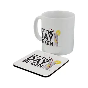 Grindstore Let The Day Be Gin Mug & Coaster Set White (One Size)