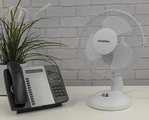 Schallen Small 9" Portable Desk Table Oscillating Cooling Fan with 2 Speed Setting & Quiet Operation in White