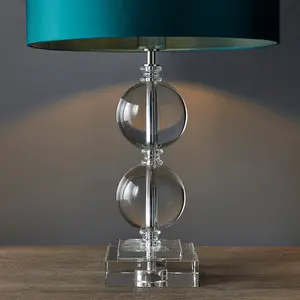 Crystal Glass Sphere Table Lamp Light Base - Chrome Plated Metalwork - BASE ONLY