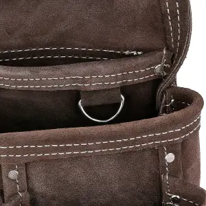 TOUGH MASTER Suede Leather Tool Pouch 6 Pockets - 1.6-1.8 Millimeters (TM-318SP)