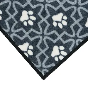 JVL Machine Washable Pet Mat 40 x 70 cm, Lattice Paws