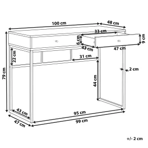 Home Office Desk with Storage White DAPHNE