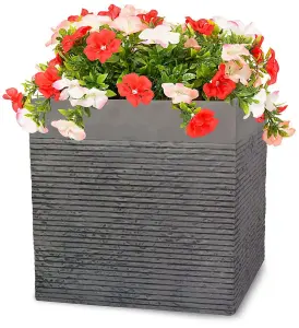 Primrose Garden Light Grey Fibrecotta Brick Square Planter Pot Large 40cm