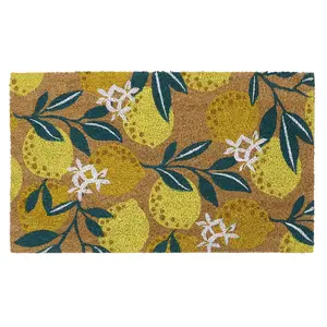 Eco-Friendly Latex Backed Coir Door Mat, Lemons