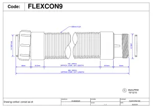 McAlpine FLEXCON9 1.5" Flexible Fitting - BSP Coupling Nut x Male Thread