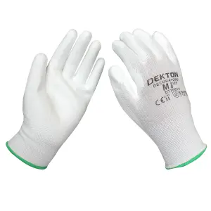 Dekton 12 Pack Decorators Pu Coated Gloves, Size 8/M Cat11, En388