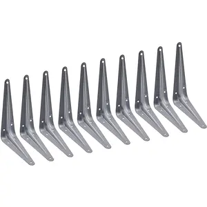 EAI - London Shelf Bracket - 150x125x38x1mm - Silver - Pack of 10