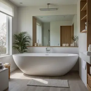 Casares Matt With Gloss Freestanding Stone Bath 1800mm