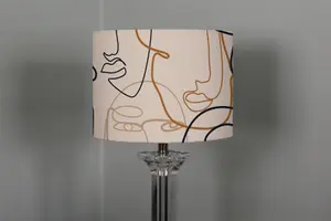 Continuous line drawing of faces (Ceiling & Lamp Shade) / 25cm x 22cm / Lamp Shade