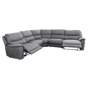 Recliner Sofa Set, Corner Sofa Set Large 6 Seats Fabric Motor Reclining Sectional Sofa Set Recliner with USB Charger Port - 2C2