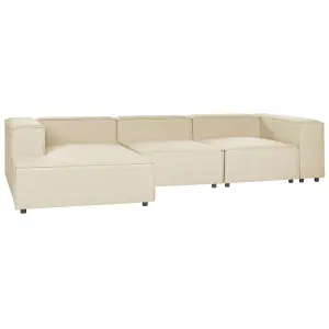 Corner Sofa APRICA Beige Fabric Right Hand