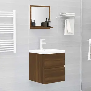 Berkfield Bathroom Mirror Brown Oak 40x10.5x37 cm Engineered Wood