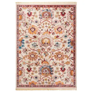 Cream Boho Floral Rug - Kansas