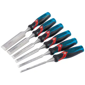 Draper Draper Expert Soft Grip 'Pound Thru' Bevel Edge Wood Chisel Set, 140mm (6 Piece) 70419